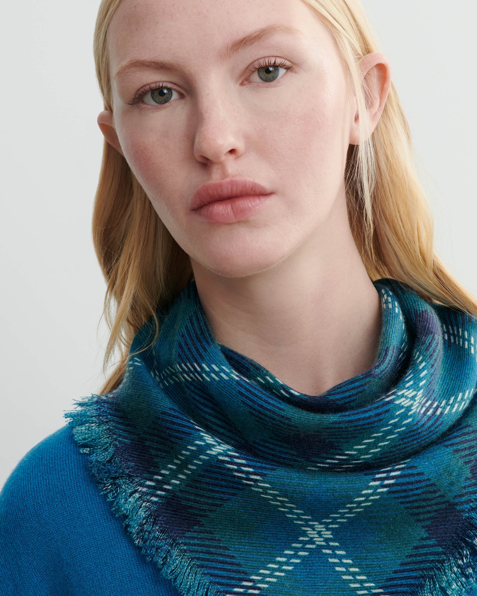 Mini carré twill imprimé-CEDRE-100% cachemire