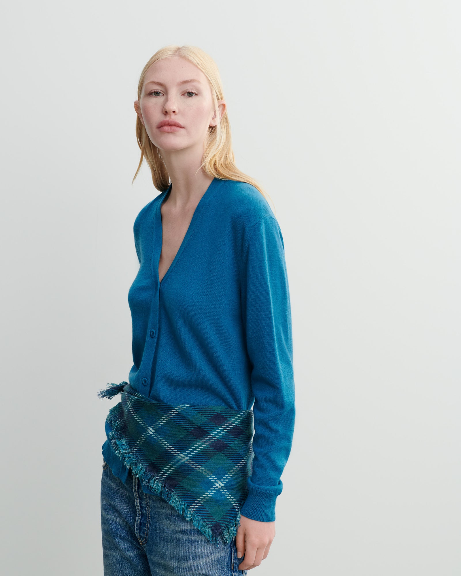 Mini carré twill imprimé-CEDRE-100% cachemire