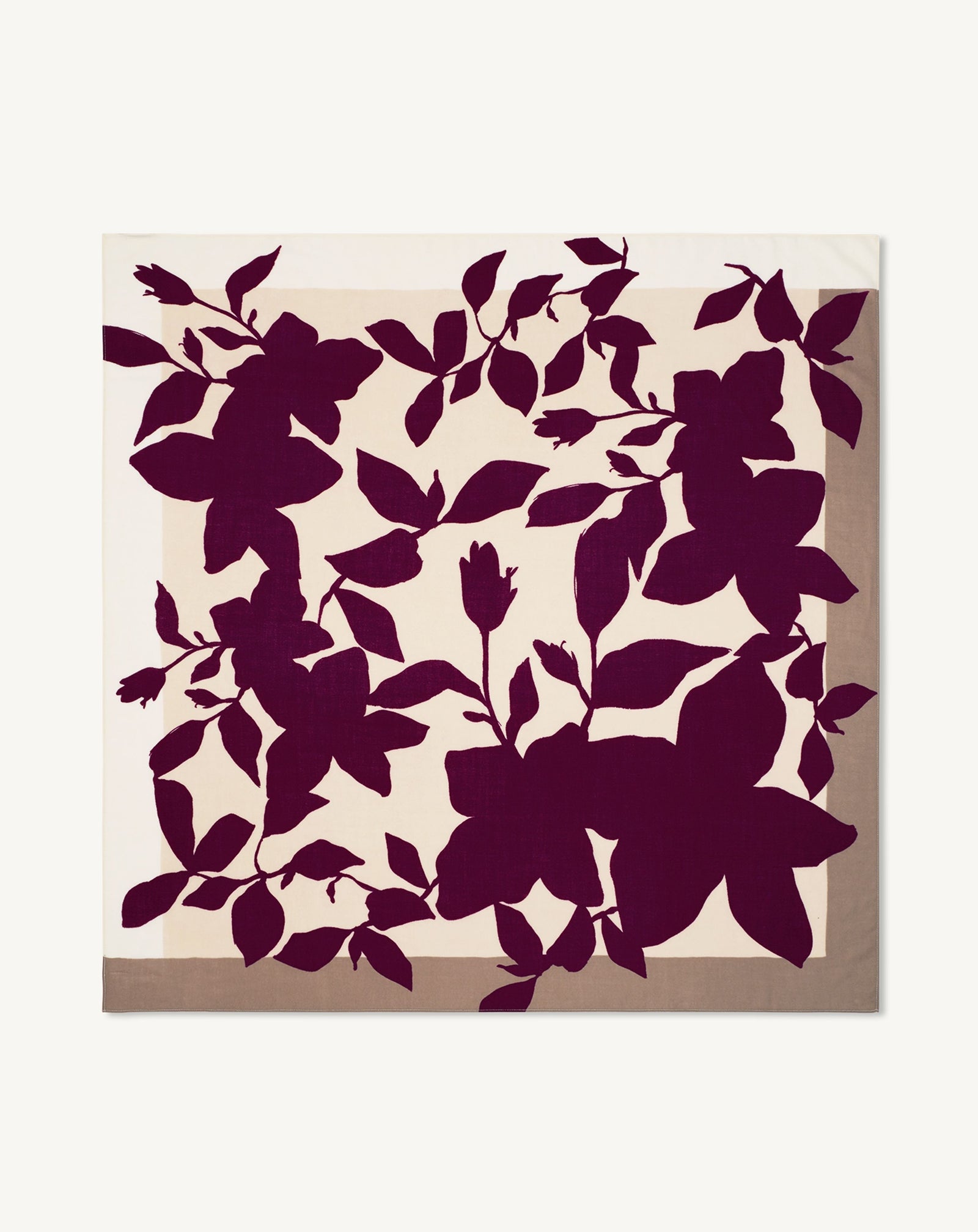 Carré imprimé-PRUNE DAMAS-100% cachemire
