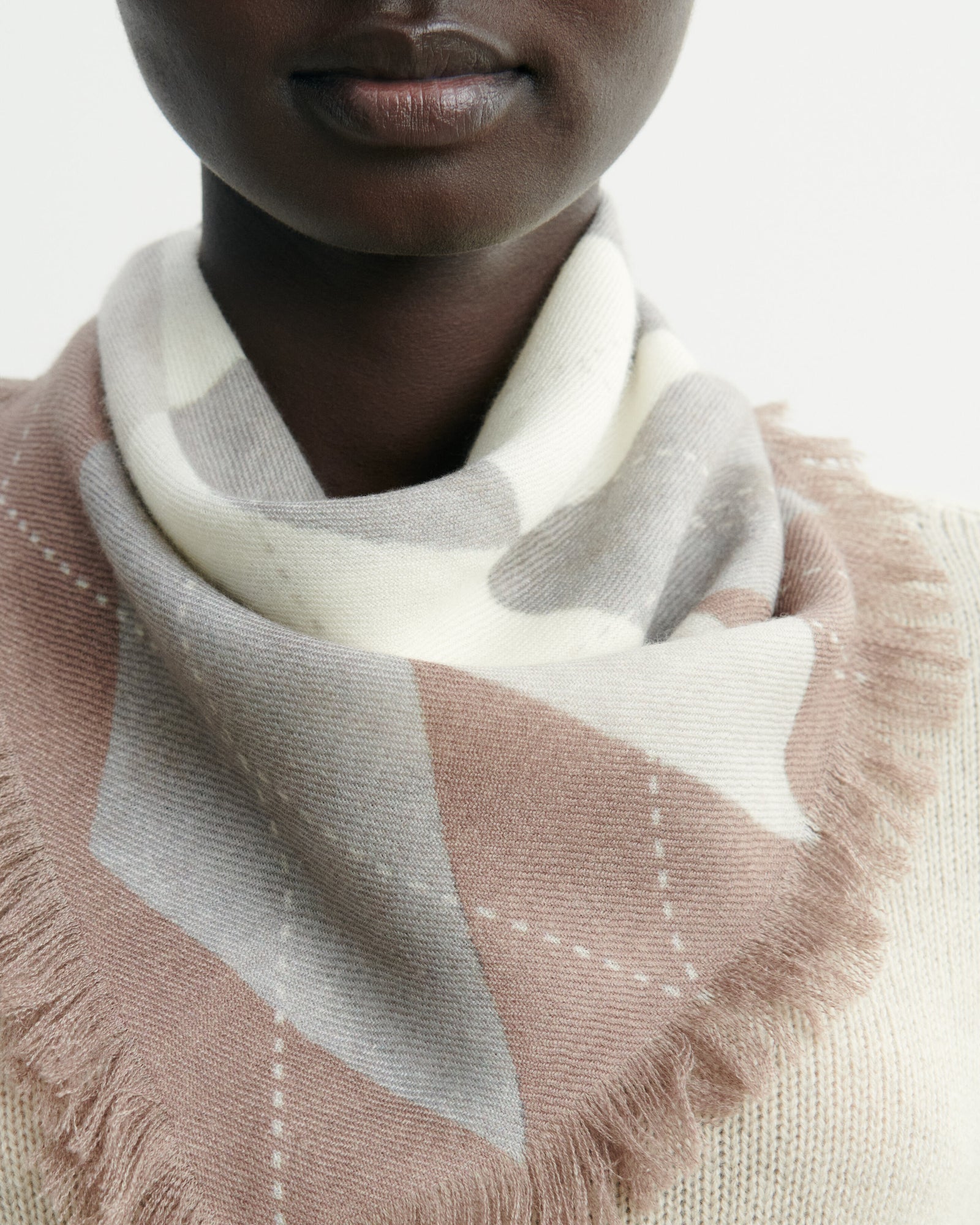 Mini carré imprimé-MILLET-100% cachemire