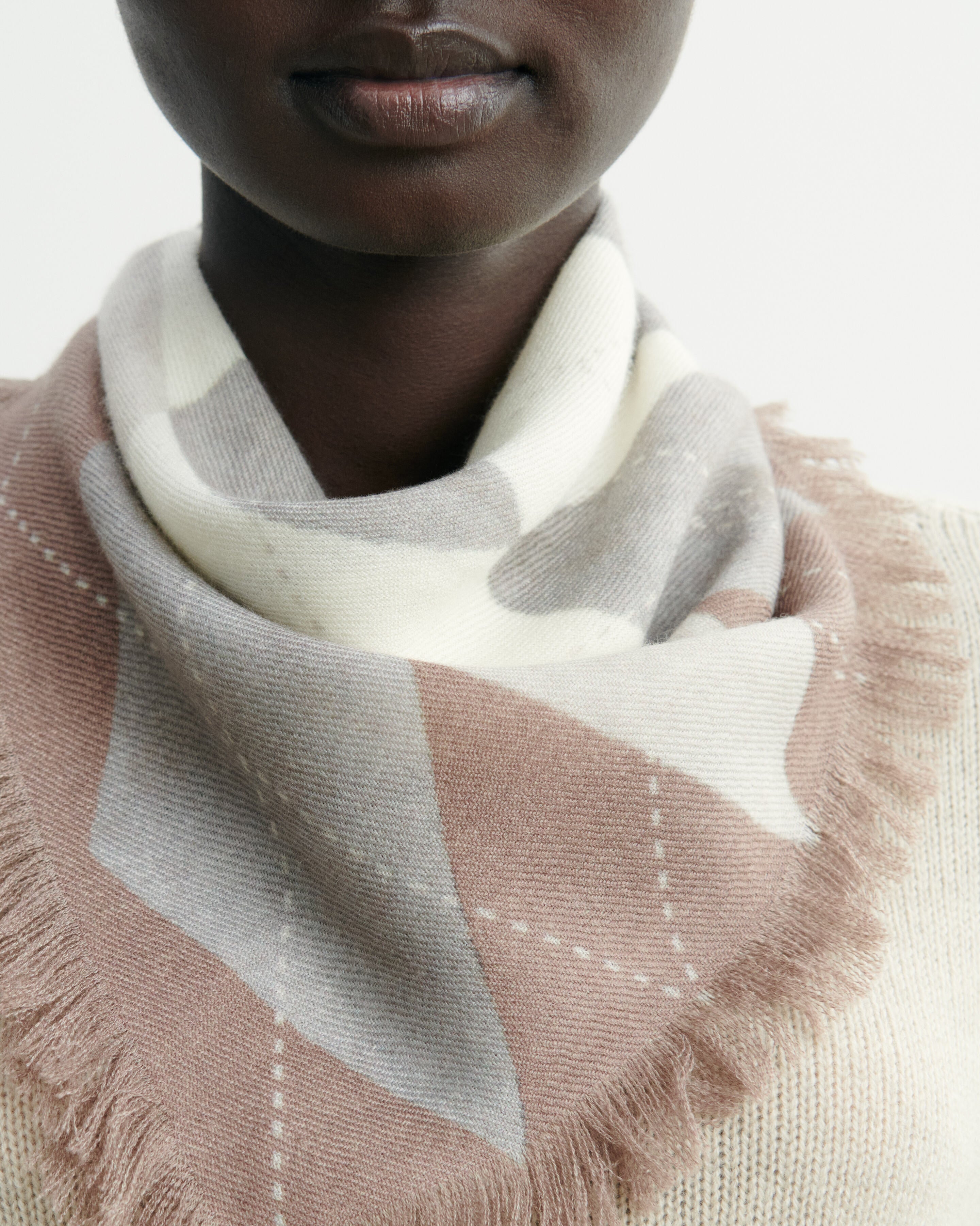 Mini carré imprimé-MILLET-100% cachemire