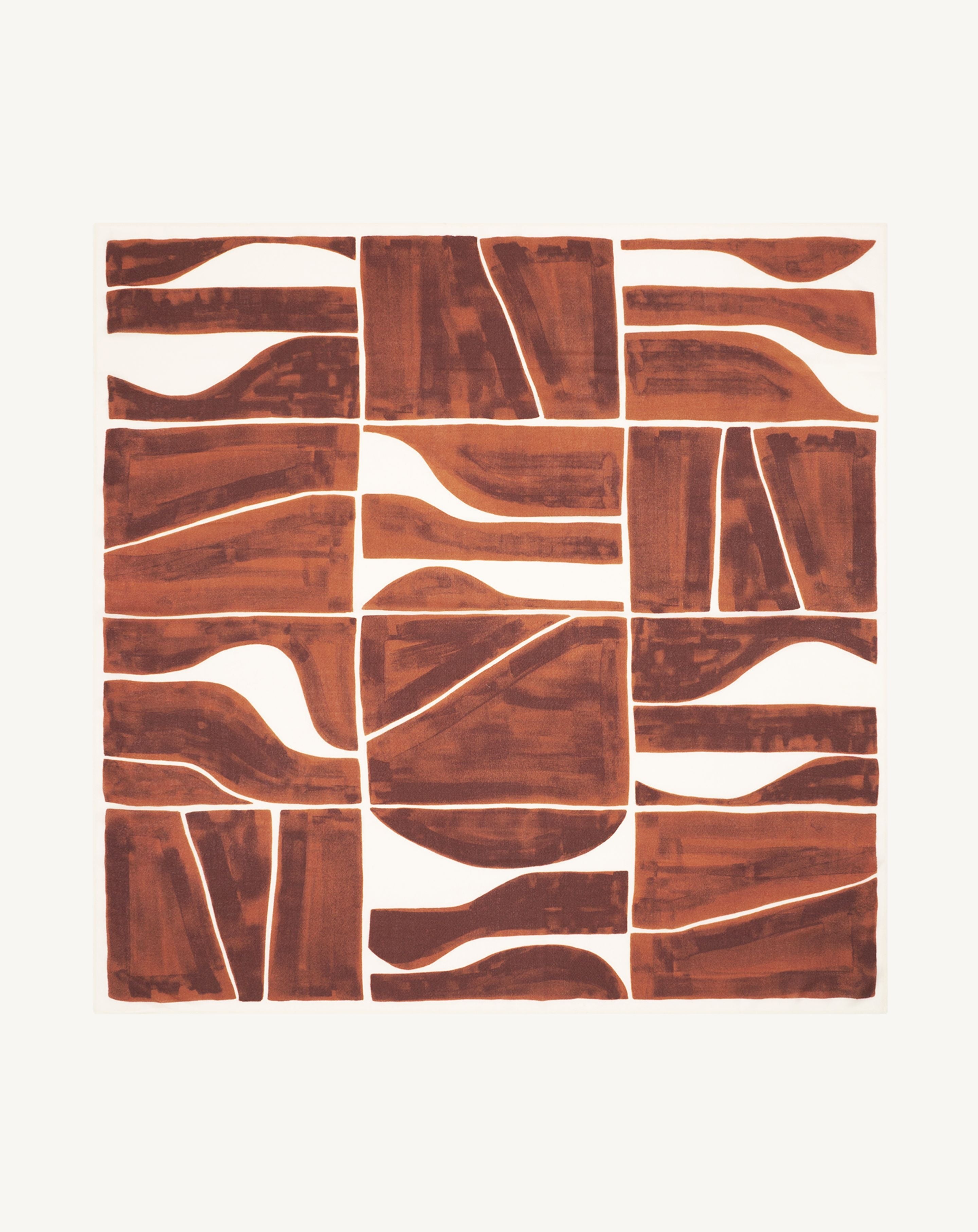 Carré imprimé-HENNE/NATUREL-100% cachemire