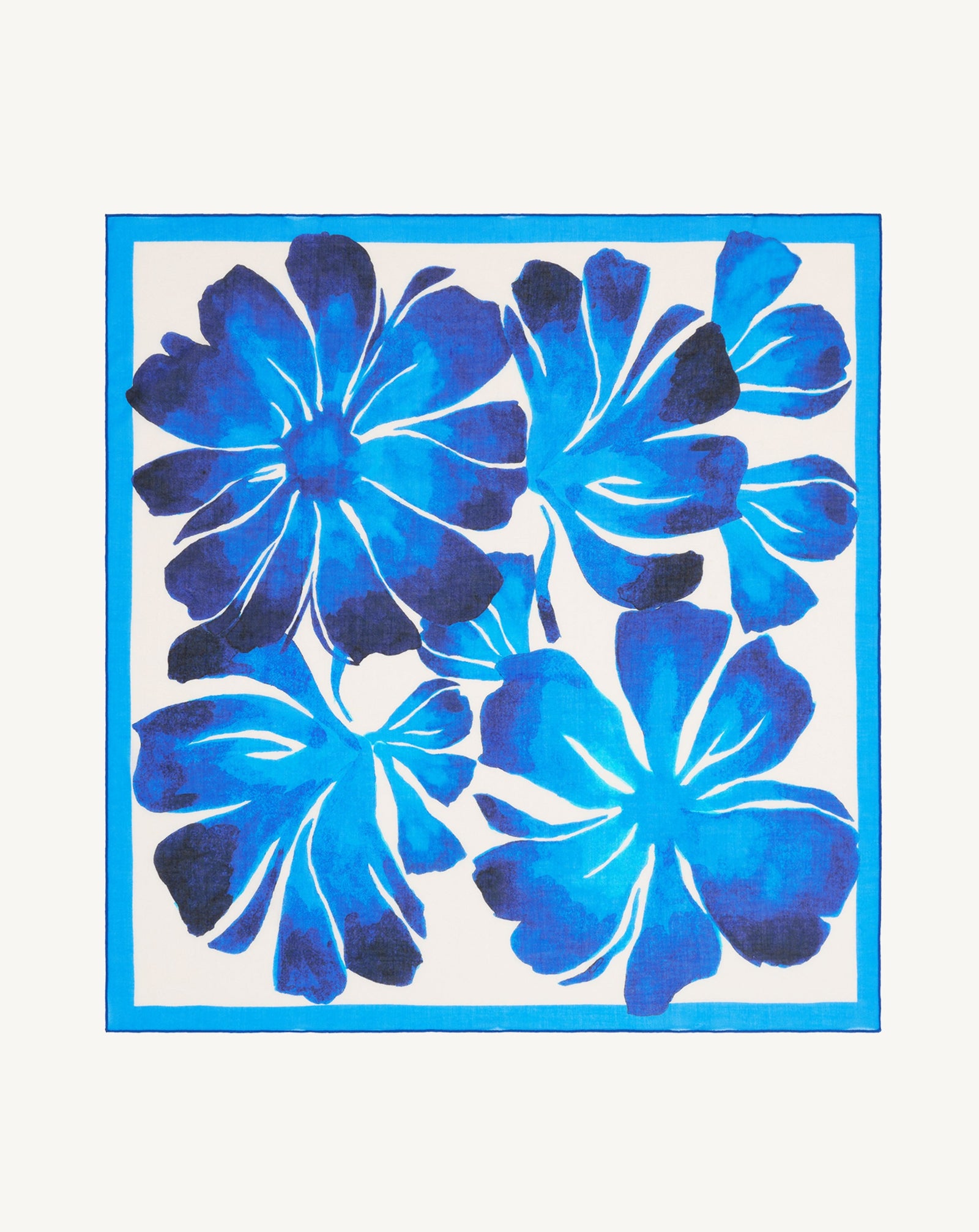 Mini carré d'été imprimé-NATUREL/ATLANTIQUE-100% coton