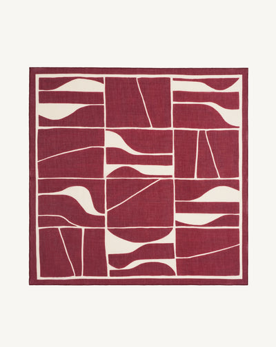 Mini carré d'été imprimé-OXALIS/NATUREL-100% coton