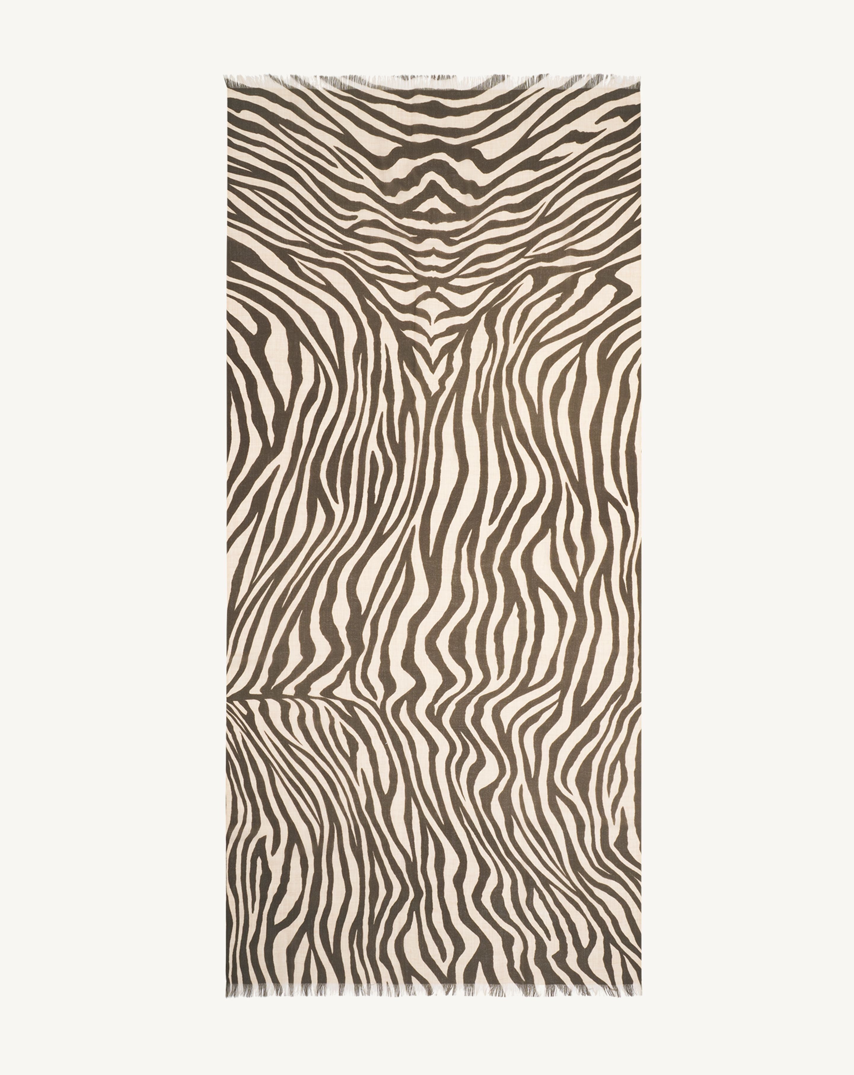 Etole imprimée-KAKI OMBRE/TOURTERELLE-100% cachemire