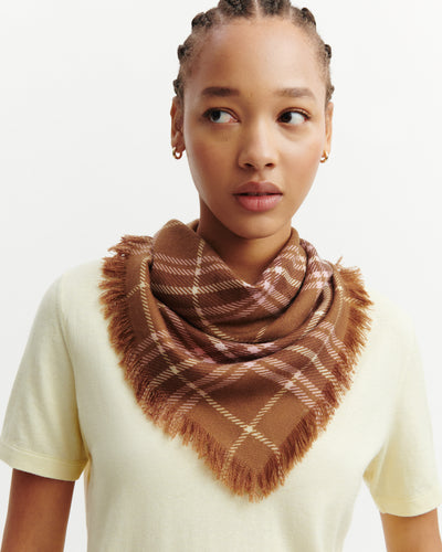 Mini carré twill imprimé-MACCHIATO/HENNE-100% cachemire