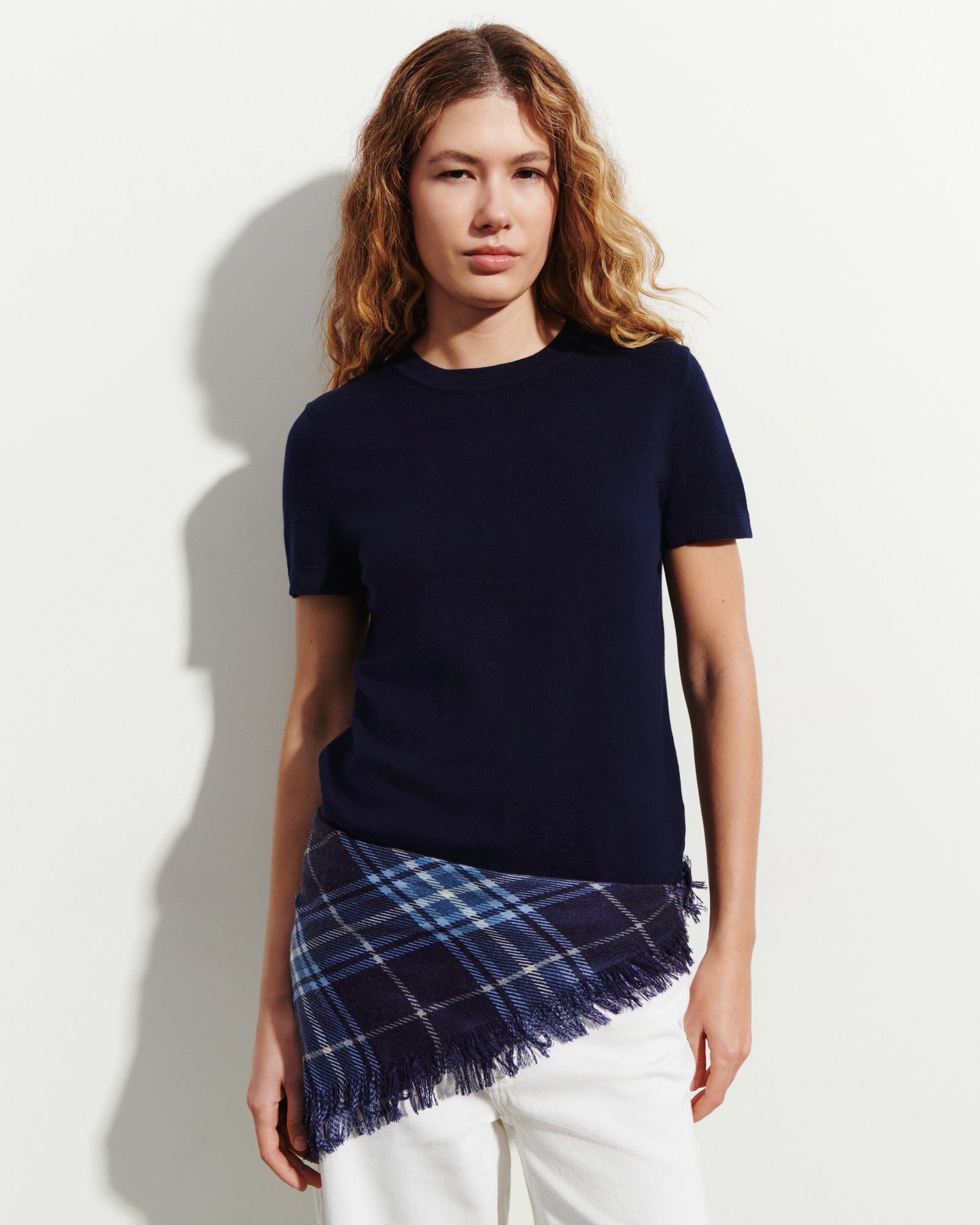 Mini carré twill imprimé-MARINE/BLEU ATLAS-100% cachemire