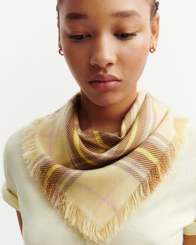 Mini carré twill imprimé-ZESTE/MACCHIATO-100% cachemire