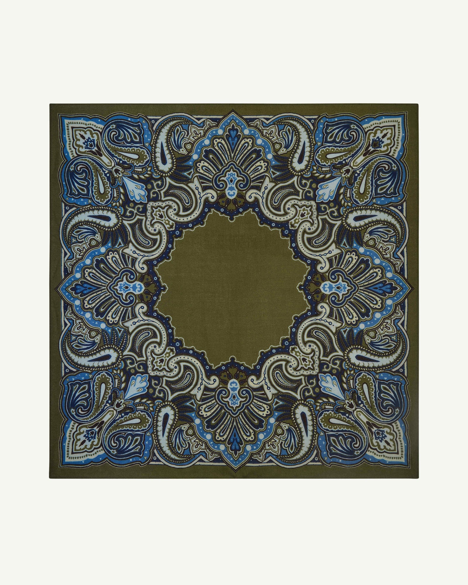 Carré Stan Paisley-NOISETTE/AMIRAL-100% cachemire
