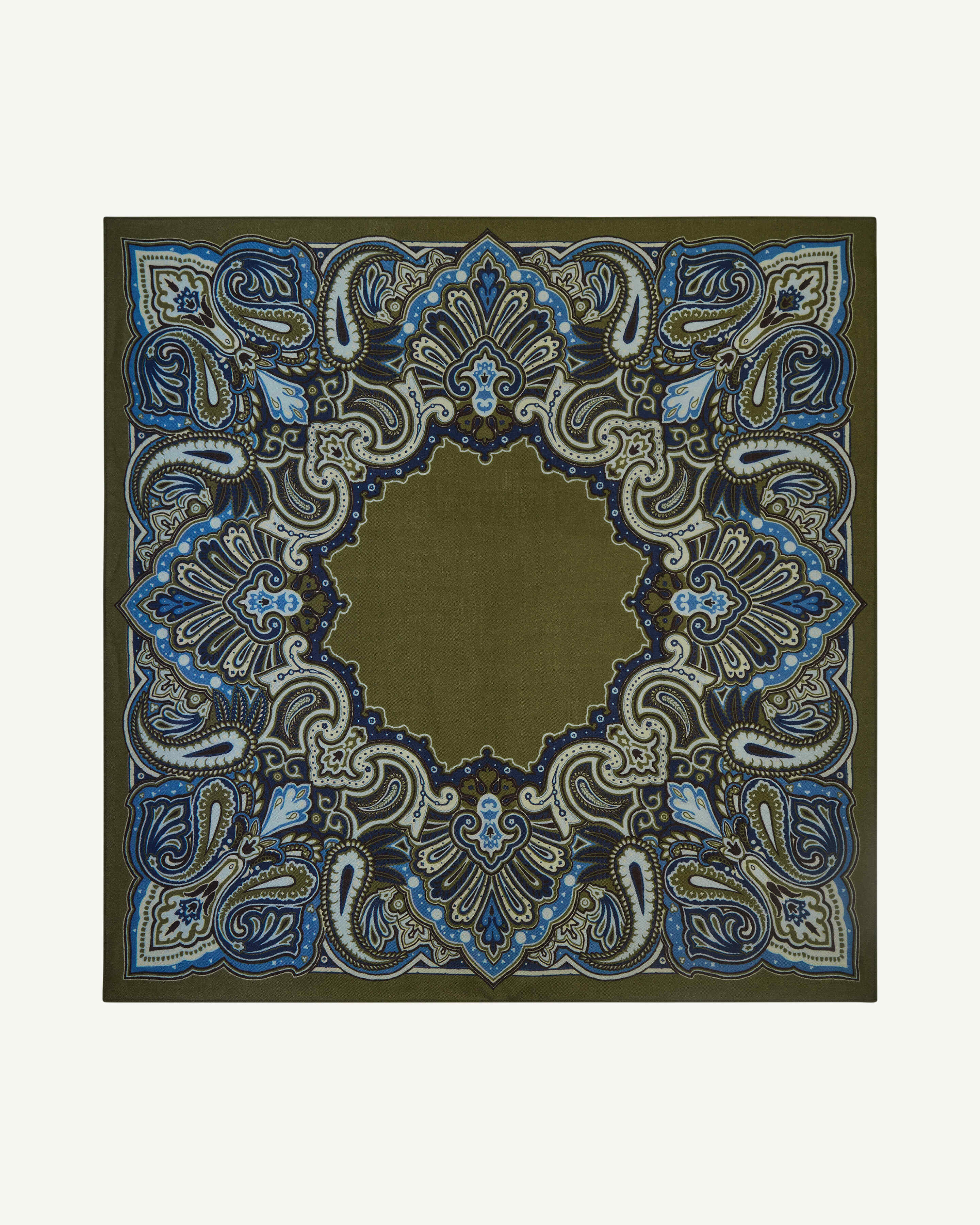 Carré Stan Paisley-NOISETTE/AMIRAL-100% cachemire