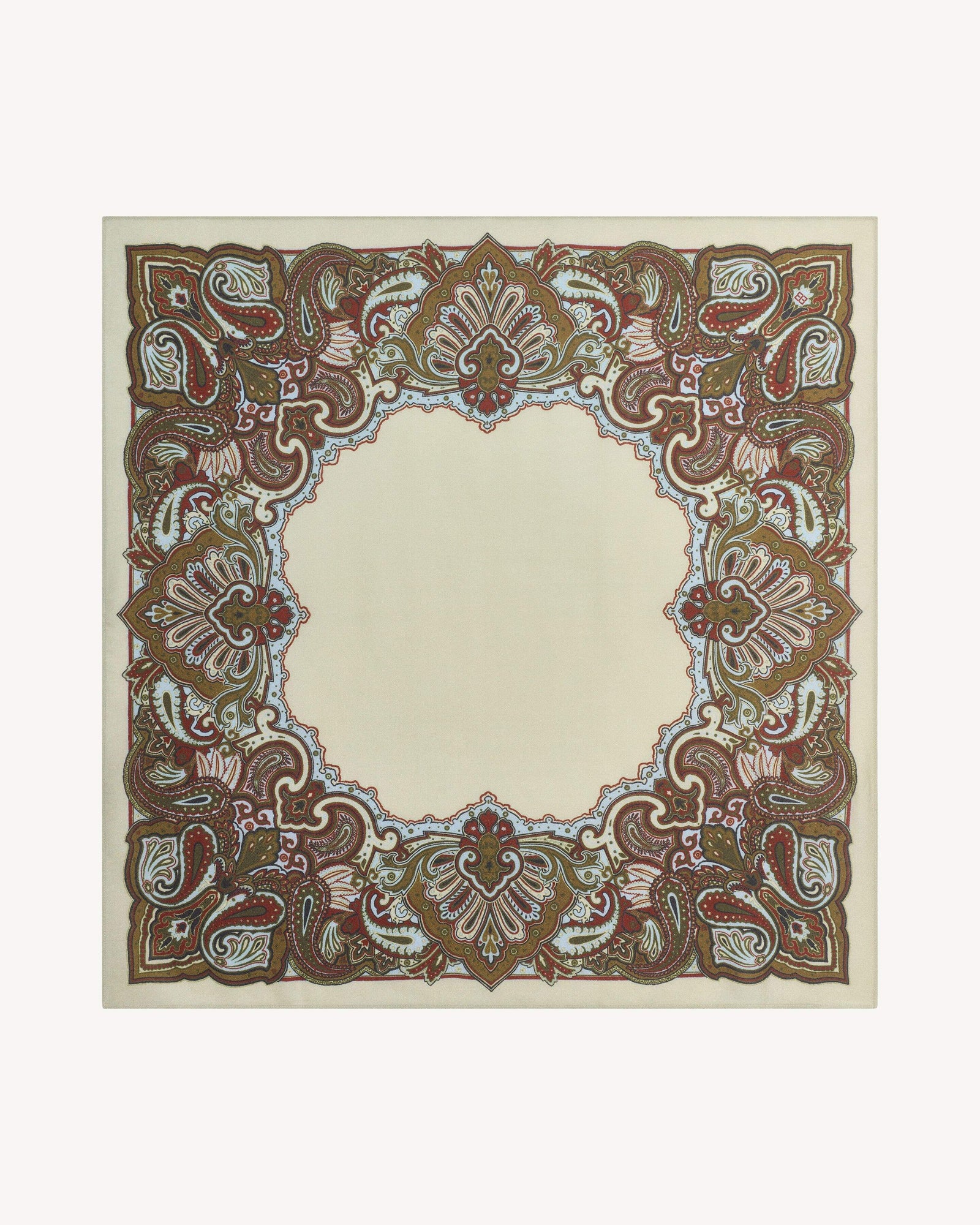 Carré Stan Paisley-AVOINE/BLEU GLACIER-100% cachemire