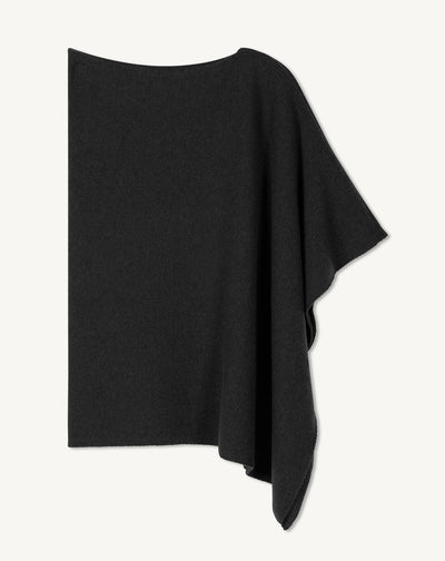 Poncho long-NOIR-100% cachemire