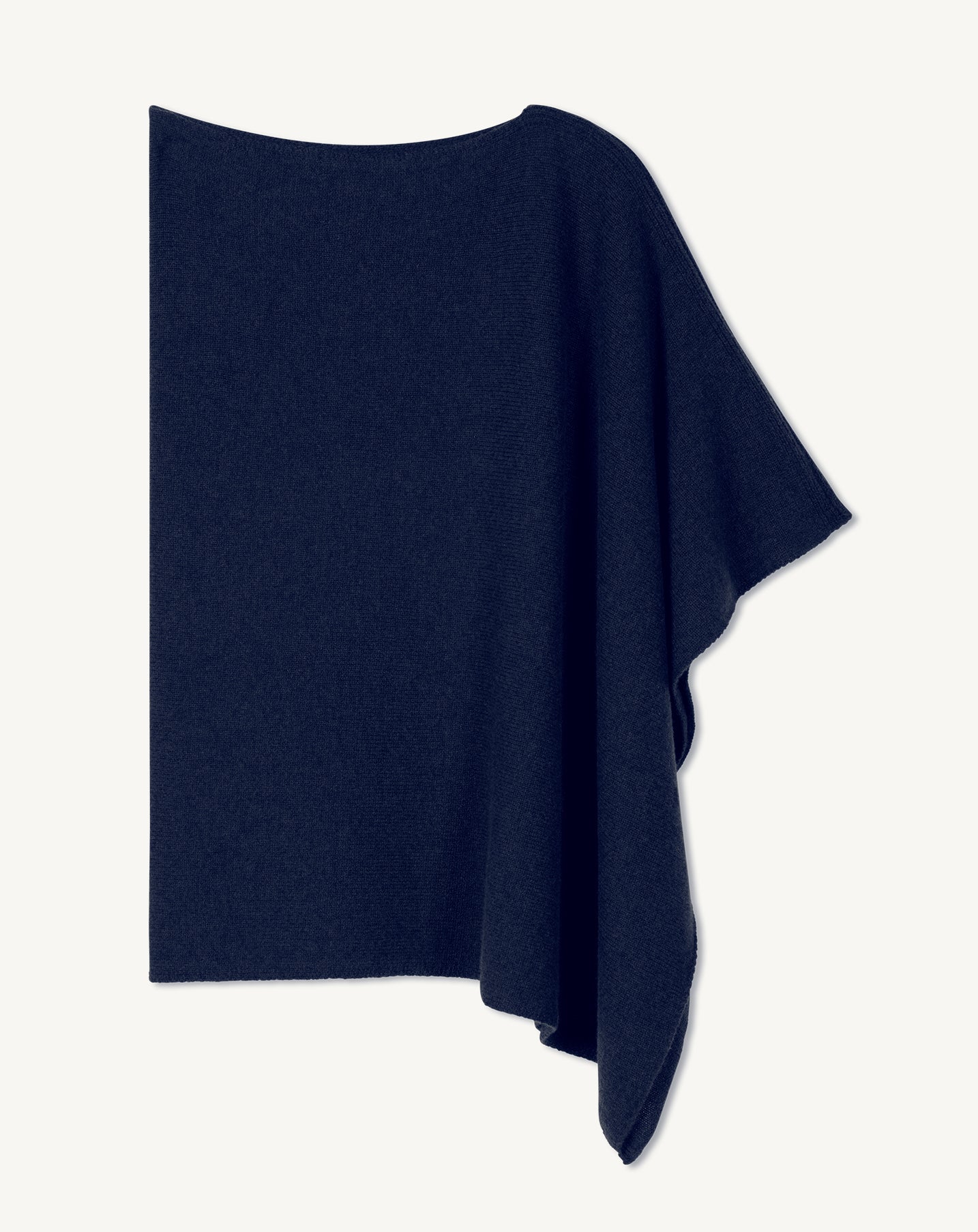 Poncho long-MARINE-100% cachemire