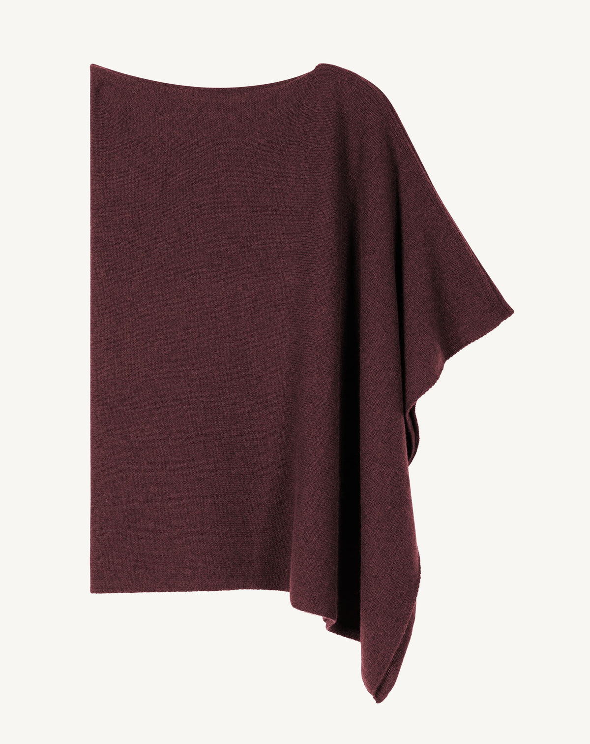 Poncho long-GRENAT-100% cachemire