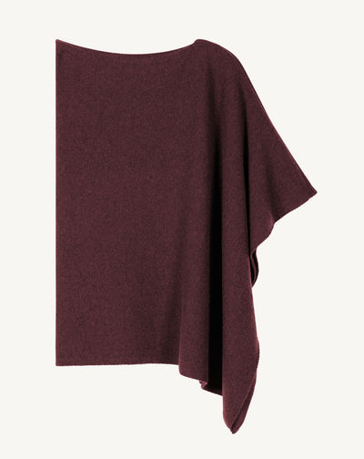 Poncho long-GRENAT-100% cachemire