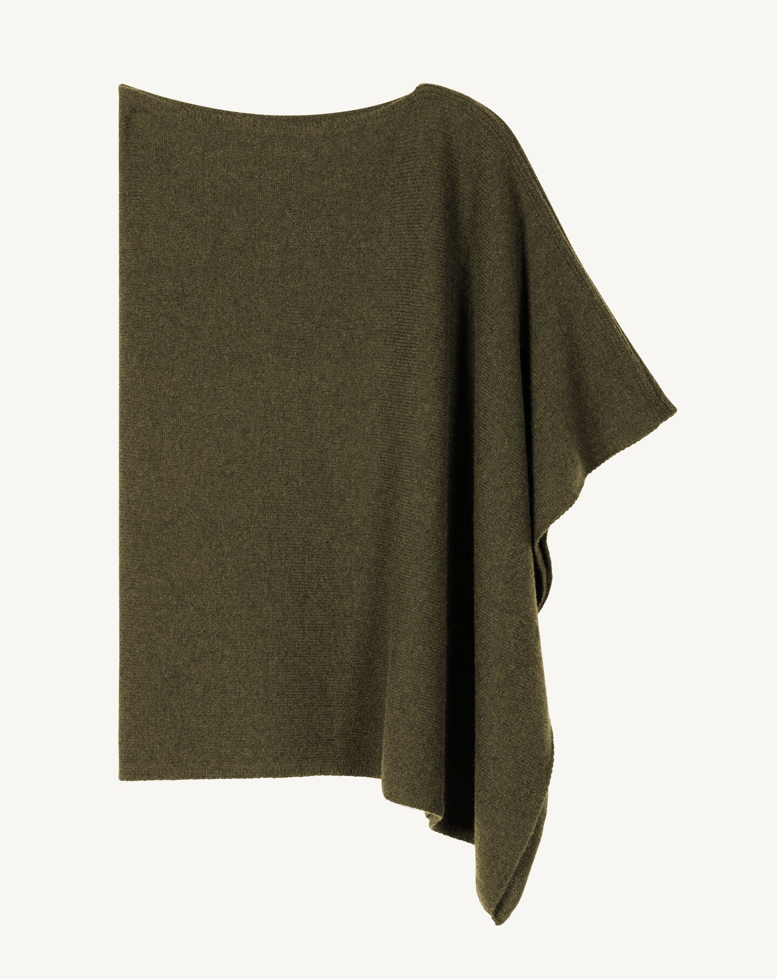 Poncho long-KAKI KOMBU-100% cachemire