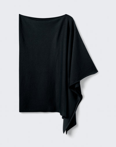 Poncho long-NOIR-100% cachemire