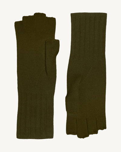 Mitaines-KAKI KOMBU-100% cachemire