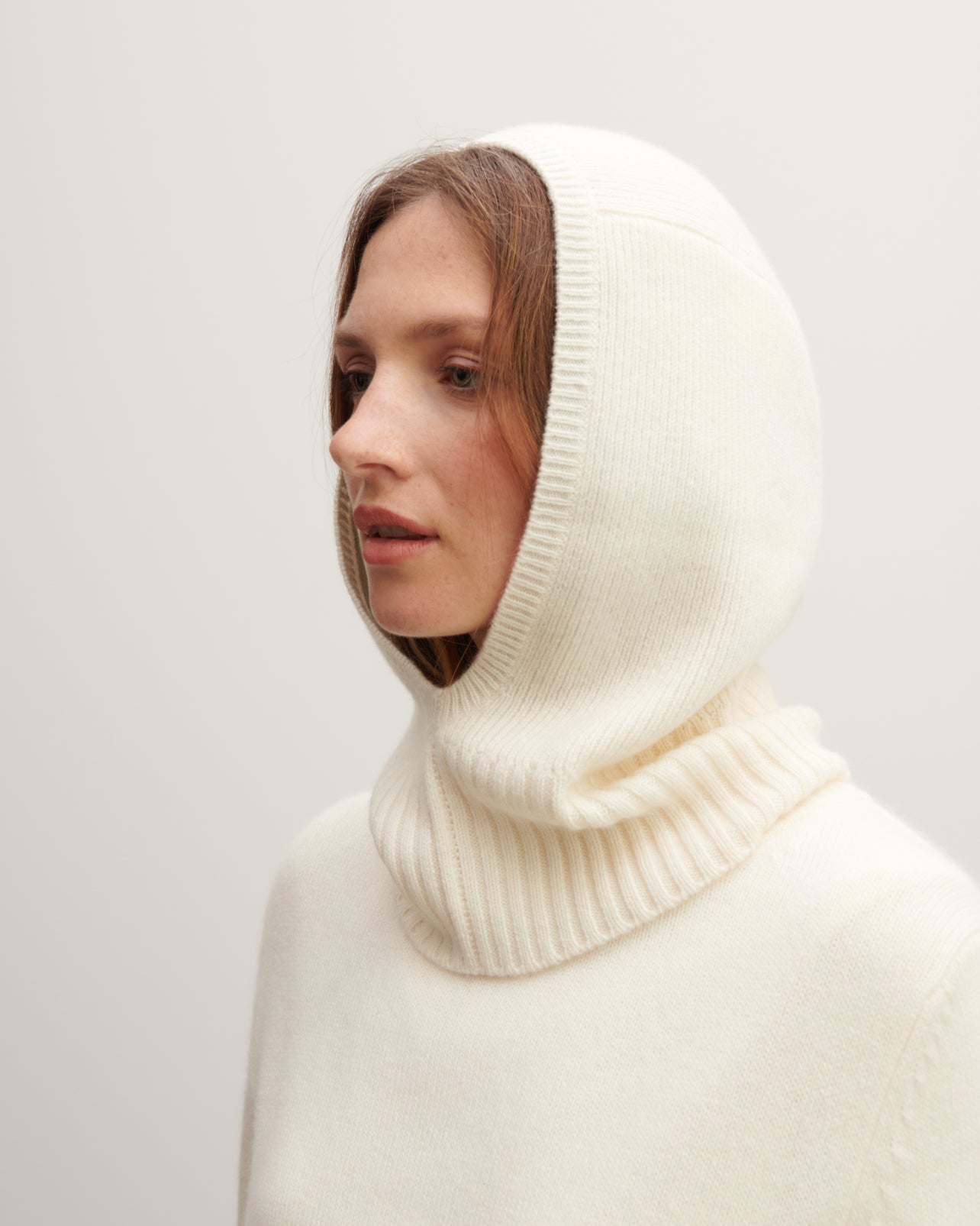 Cagoule-NATUREL-100% cachemire