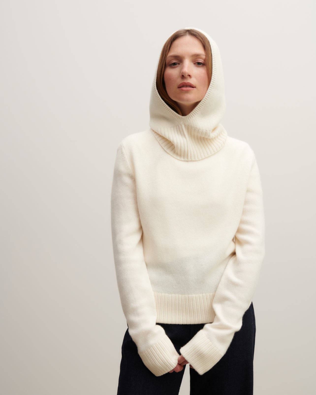 Cagoule-NATUREL-100% cachemire