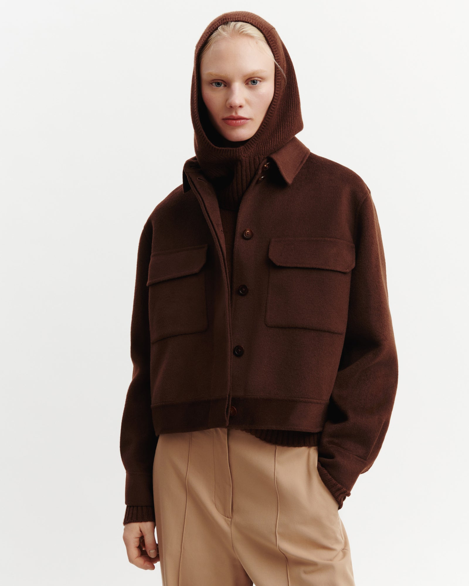 Cagoule-CAFE-100% cachemire