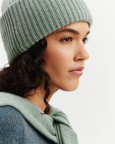 Bonnet Tim-VERT DE GRIS-100% cachemire