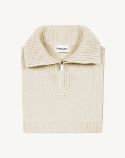 Plastron col camionneur-NATUREL-100% cachemire