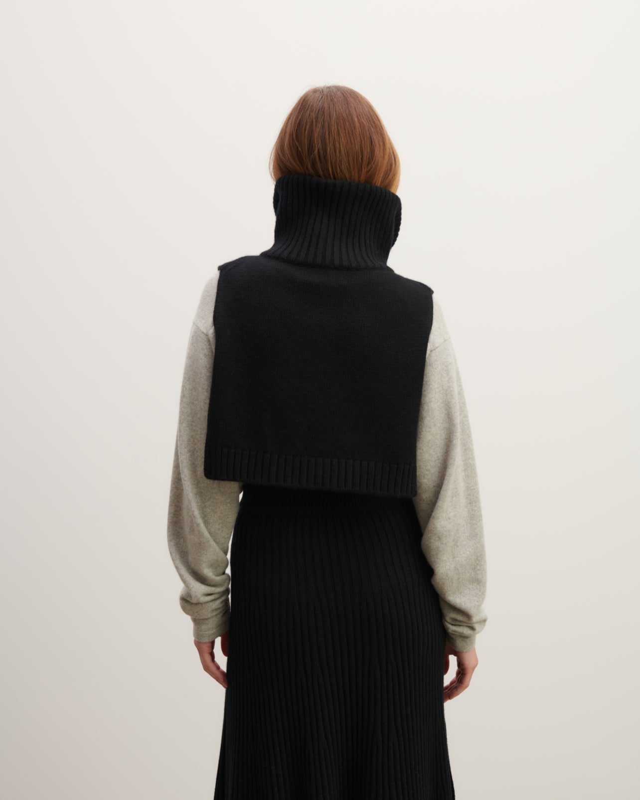 Plastron col camionneur-NOIR-100% cachemire