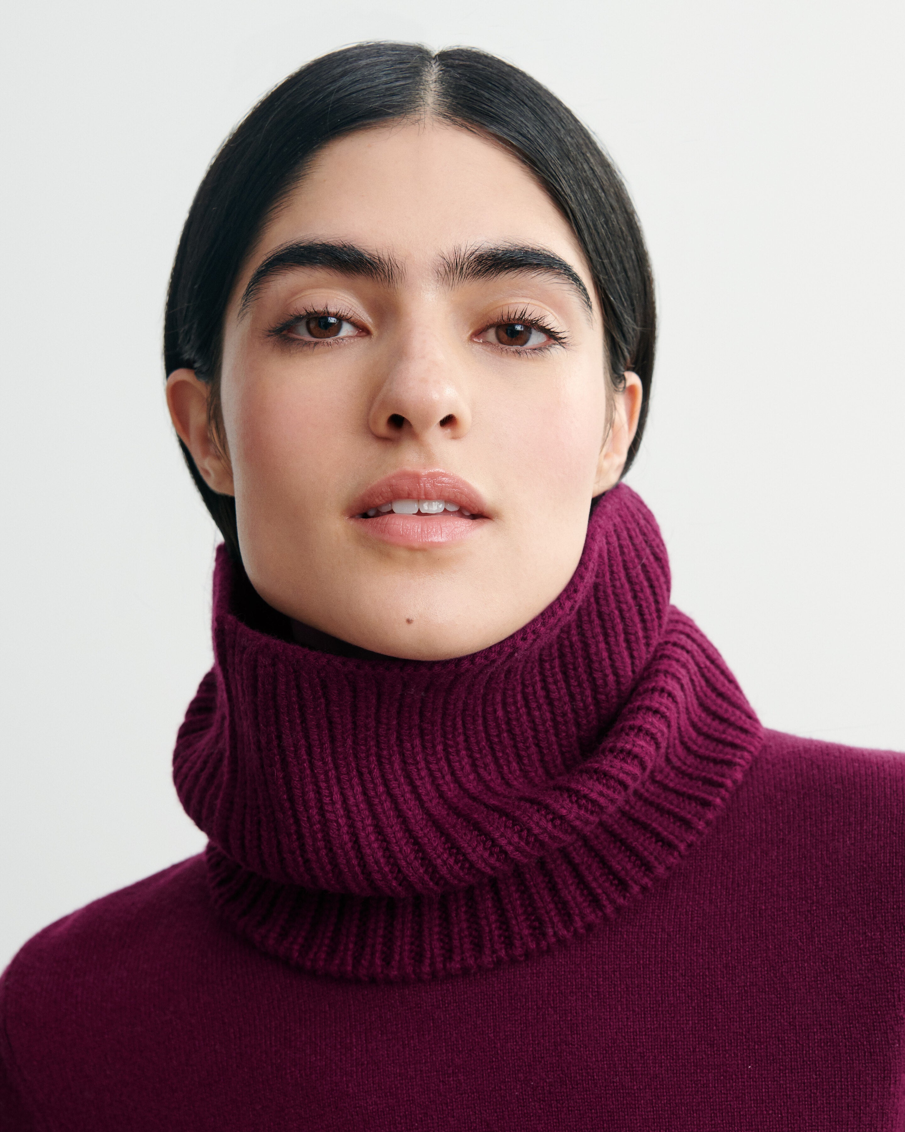 Tour de cou 12 fils Prune damas