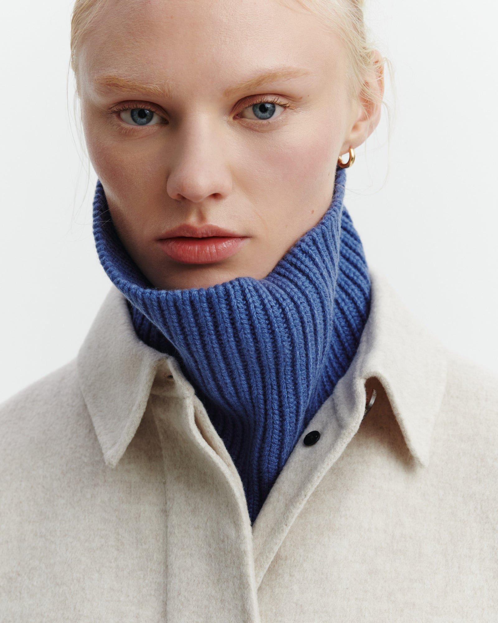 Tour de cou 12 fils-BLEU ATLAS-100% cachemire