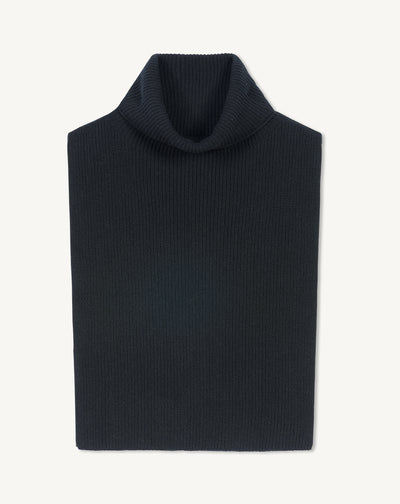 Plastron col roulé-NOIR-100% cachemire