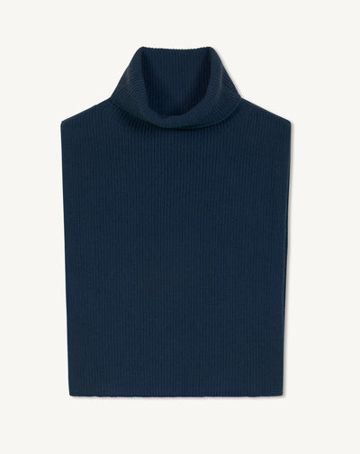 Plastron col roulé-MARINE-100% cachemire