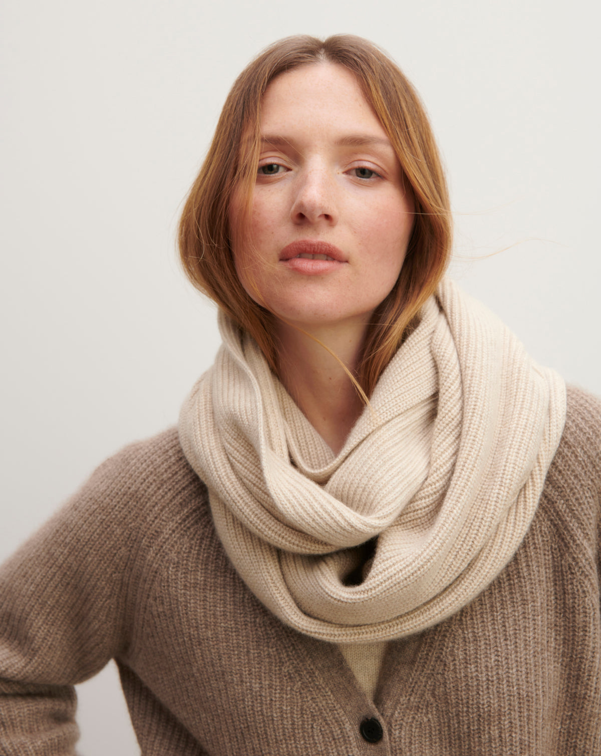 Snood à côtes-AVOINE-100% cachemire