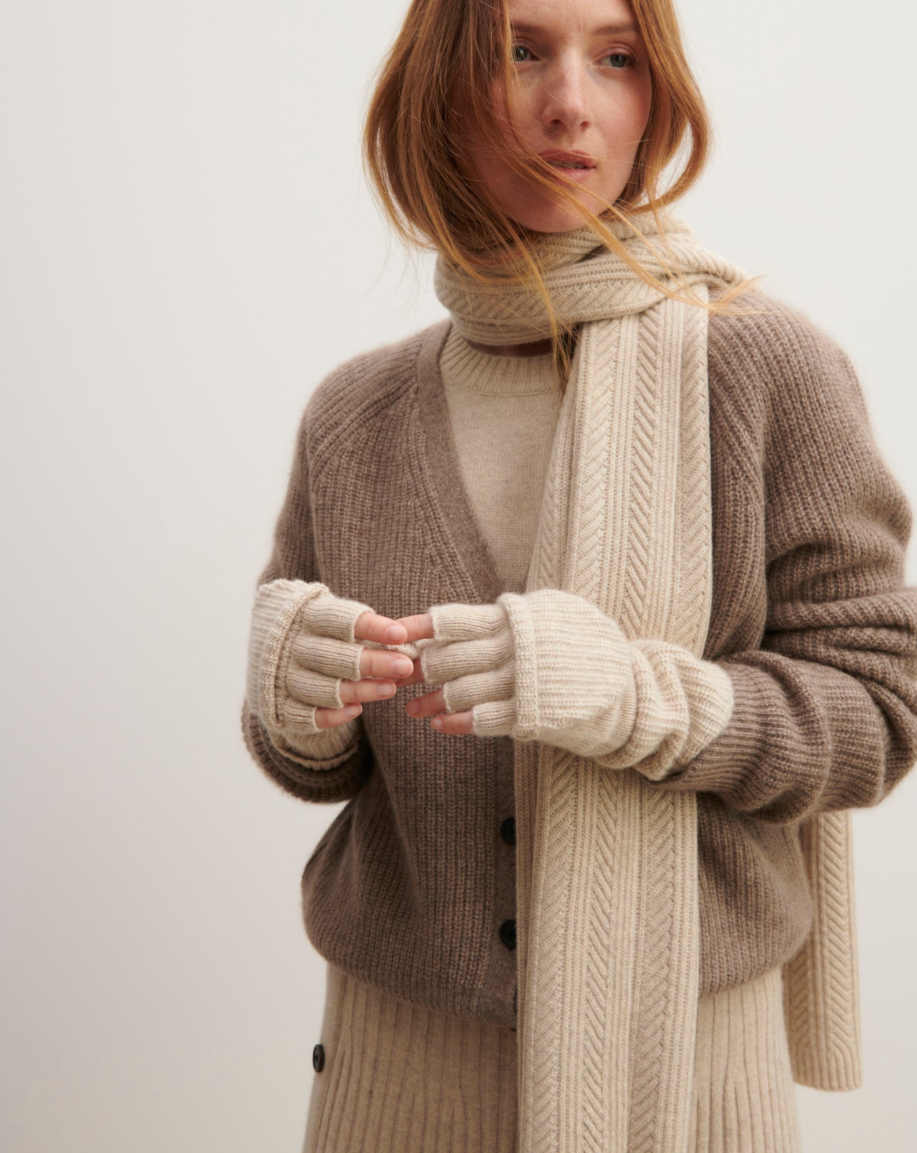 Mitaines à rabat-AVOINE-100% cachemire