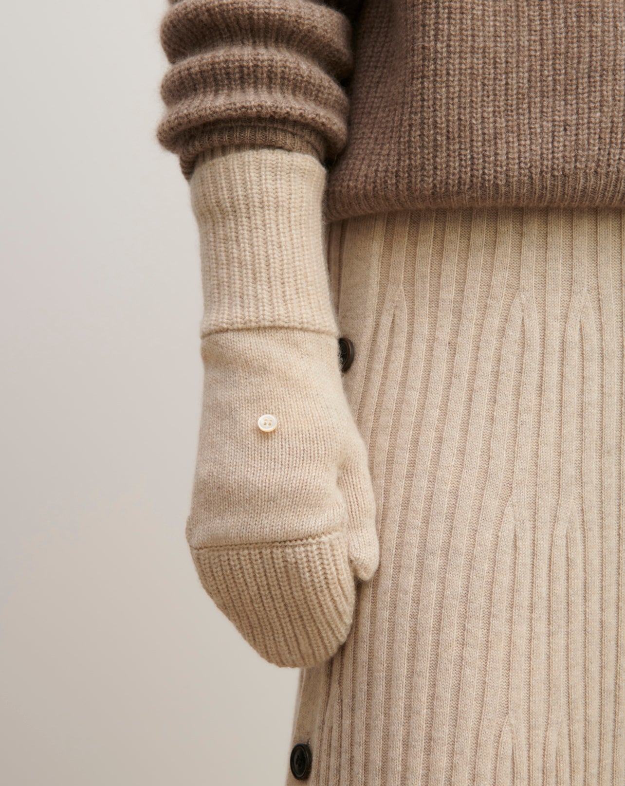 Mitaines à rabat-AVOINE-100% cachemire