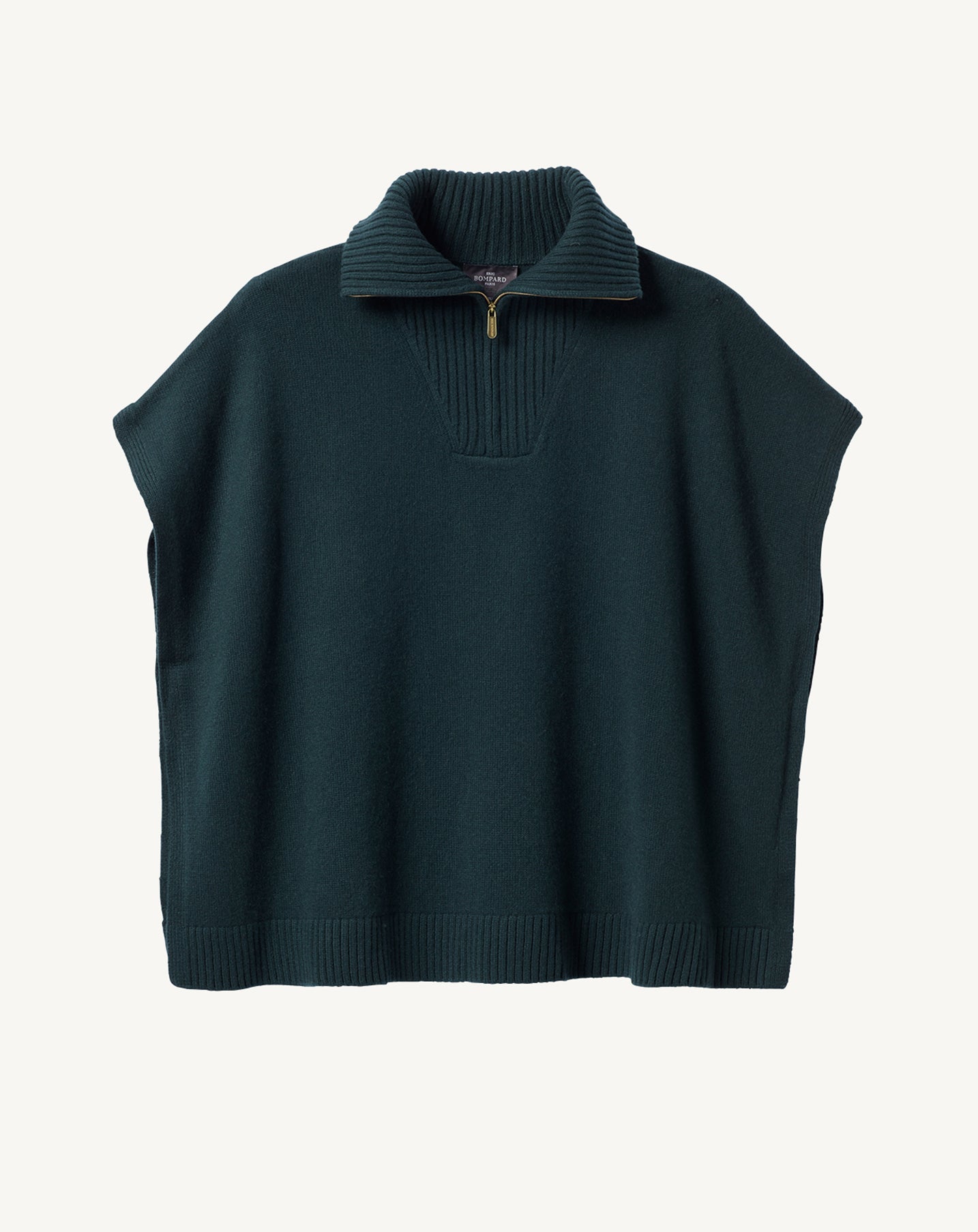 Poncho col camionneur-VERT ZURICH-100% cachemire