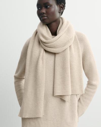Écharpe en maille à côtes-AVOINE-100% cachemire