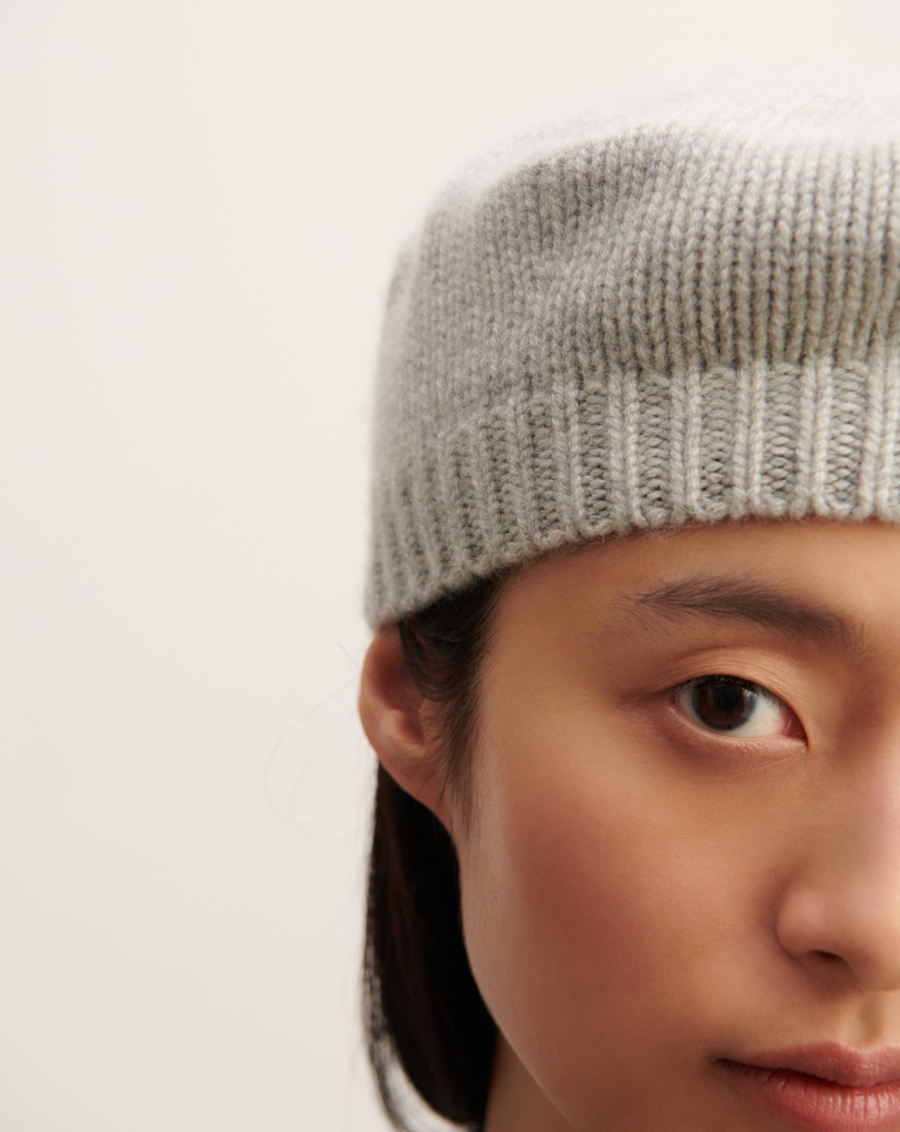 Béret-GRIS ARGENTE-100% cachemire