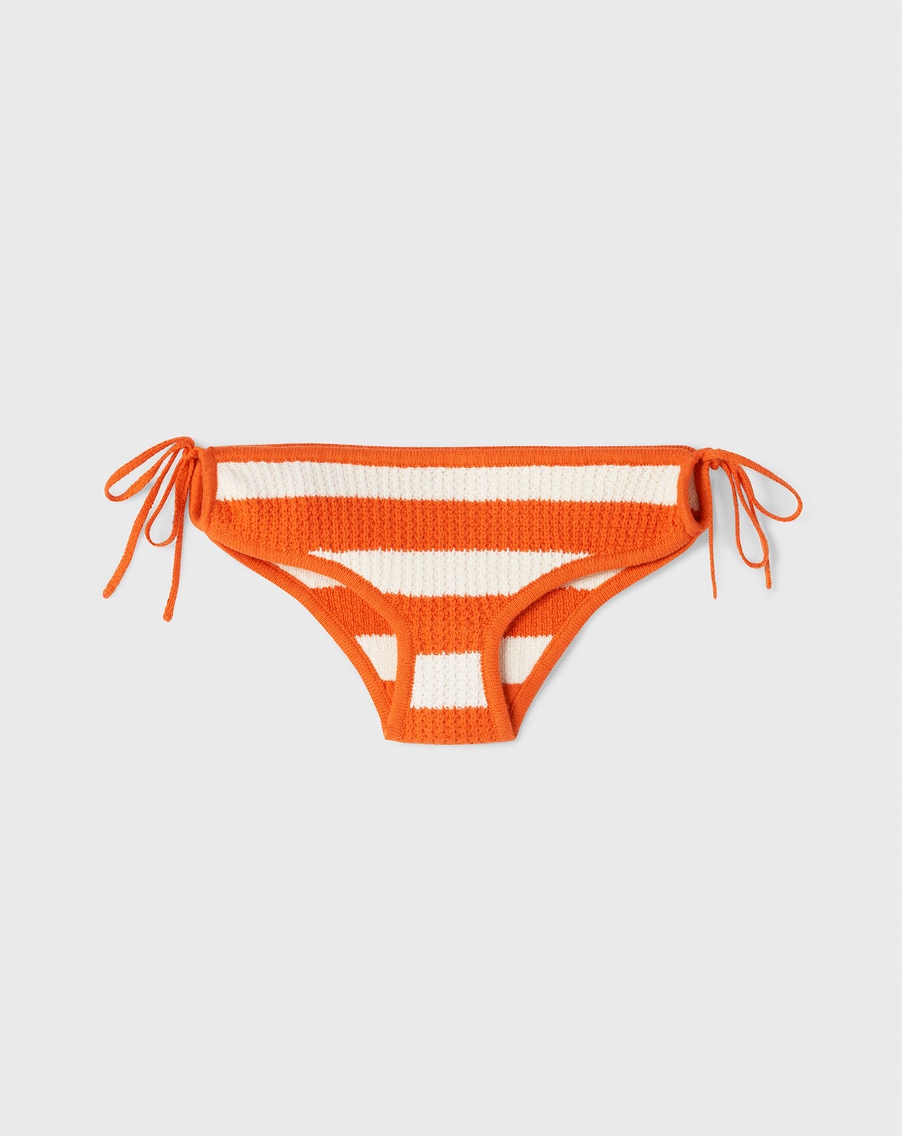 Bas de bikini rayé-SOLARO/NATUREL-85% PIMA COTON 15% CACHEMIRE