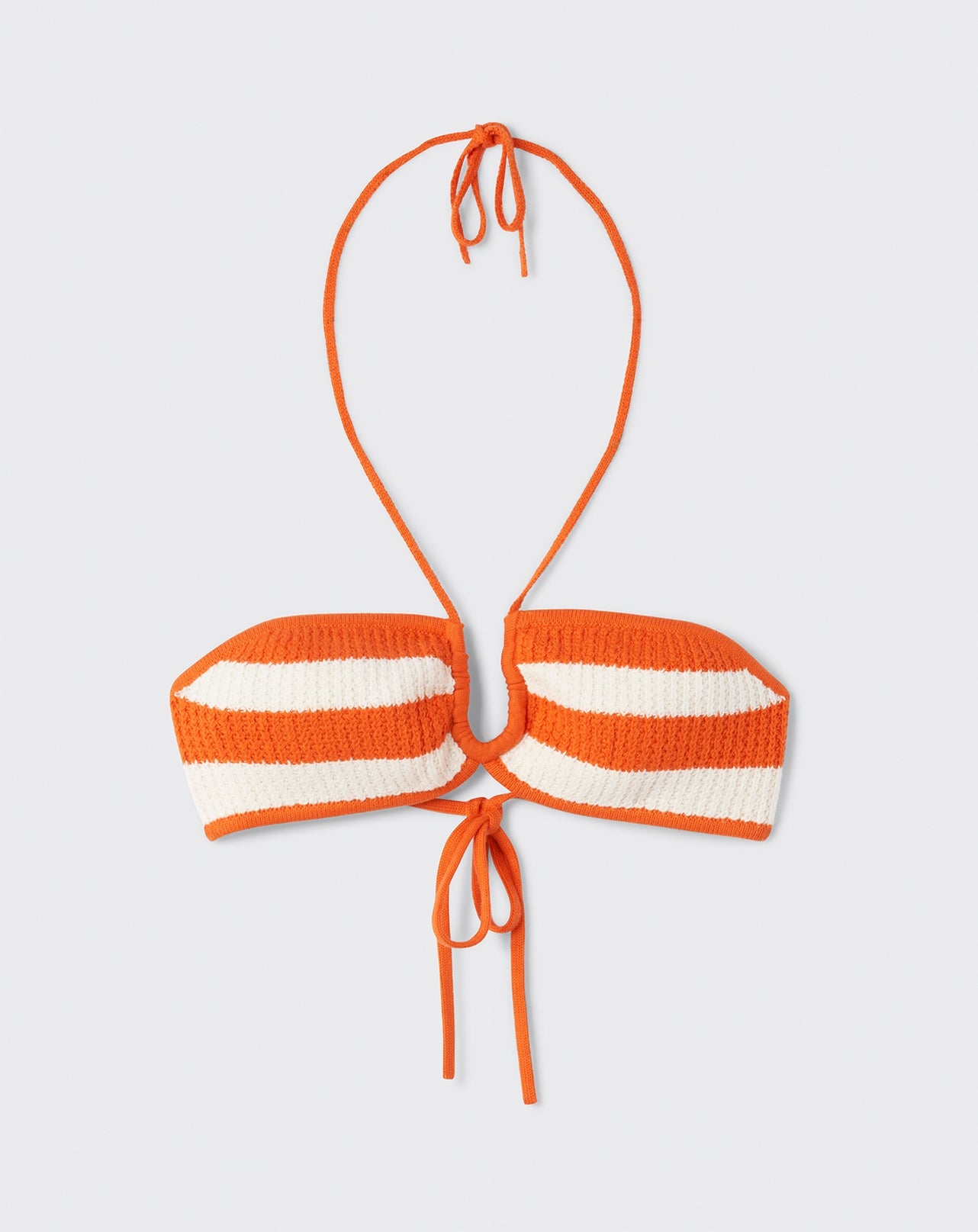 Haut de bikini rayé-SOLARO/NATUREL-85% PIMA COTON 15% CACHEMIRE