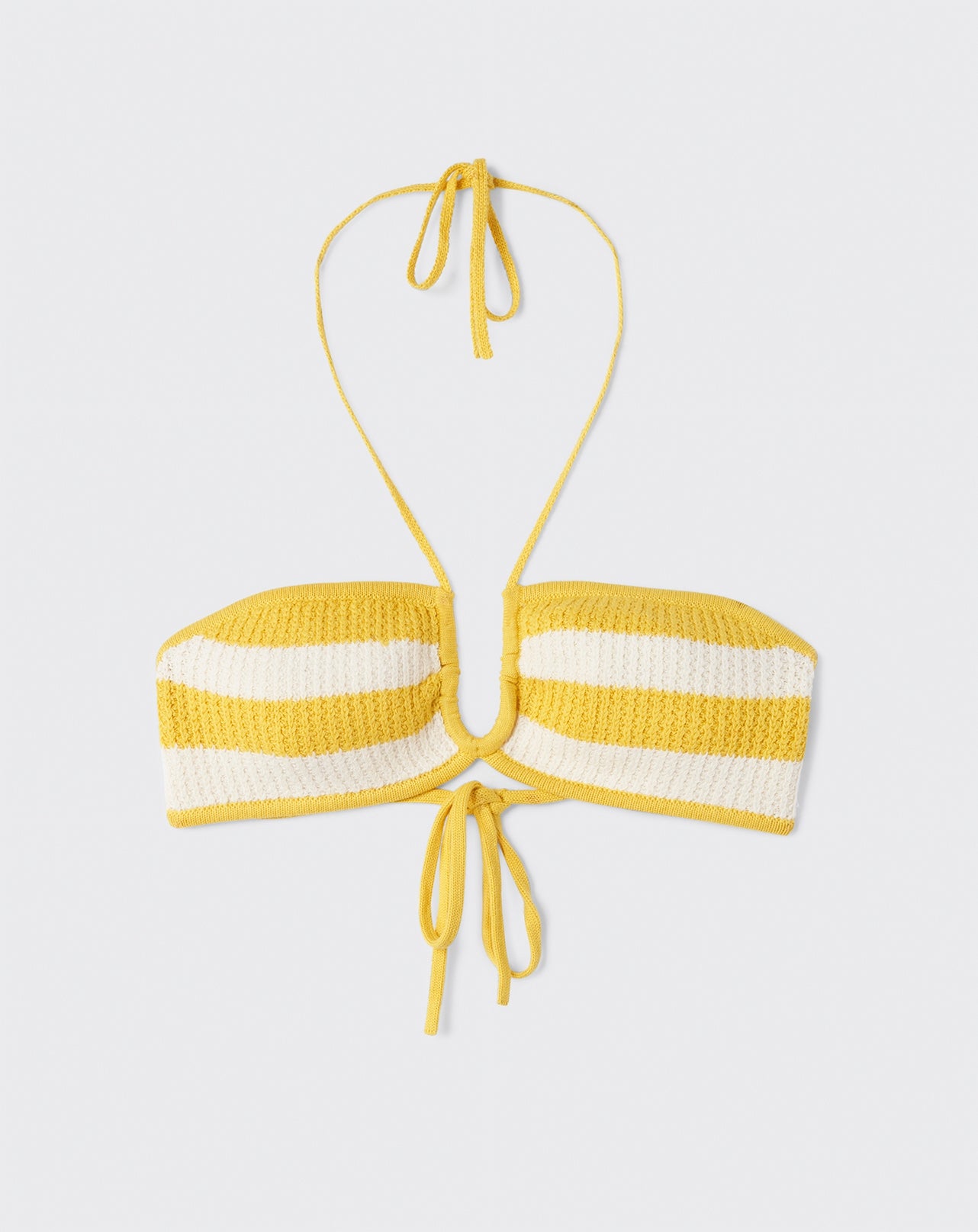 Haut de bikini rayé-COLIBRI/NATUREL-85% PIMA COTON 15% CACHEMIRE