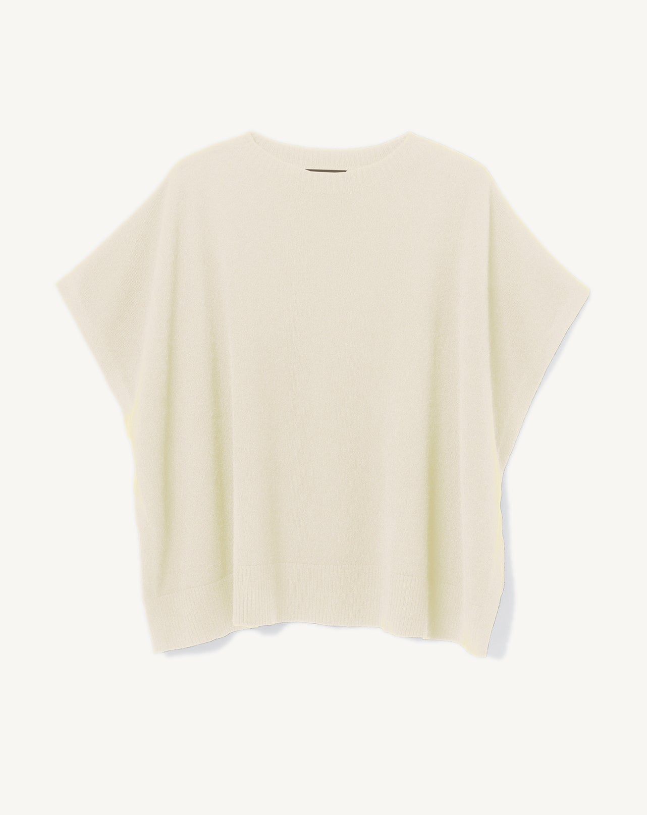 Poncho col bateau-NATUREL-100% cachemire