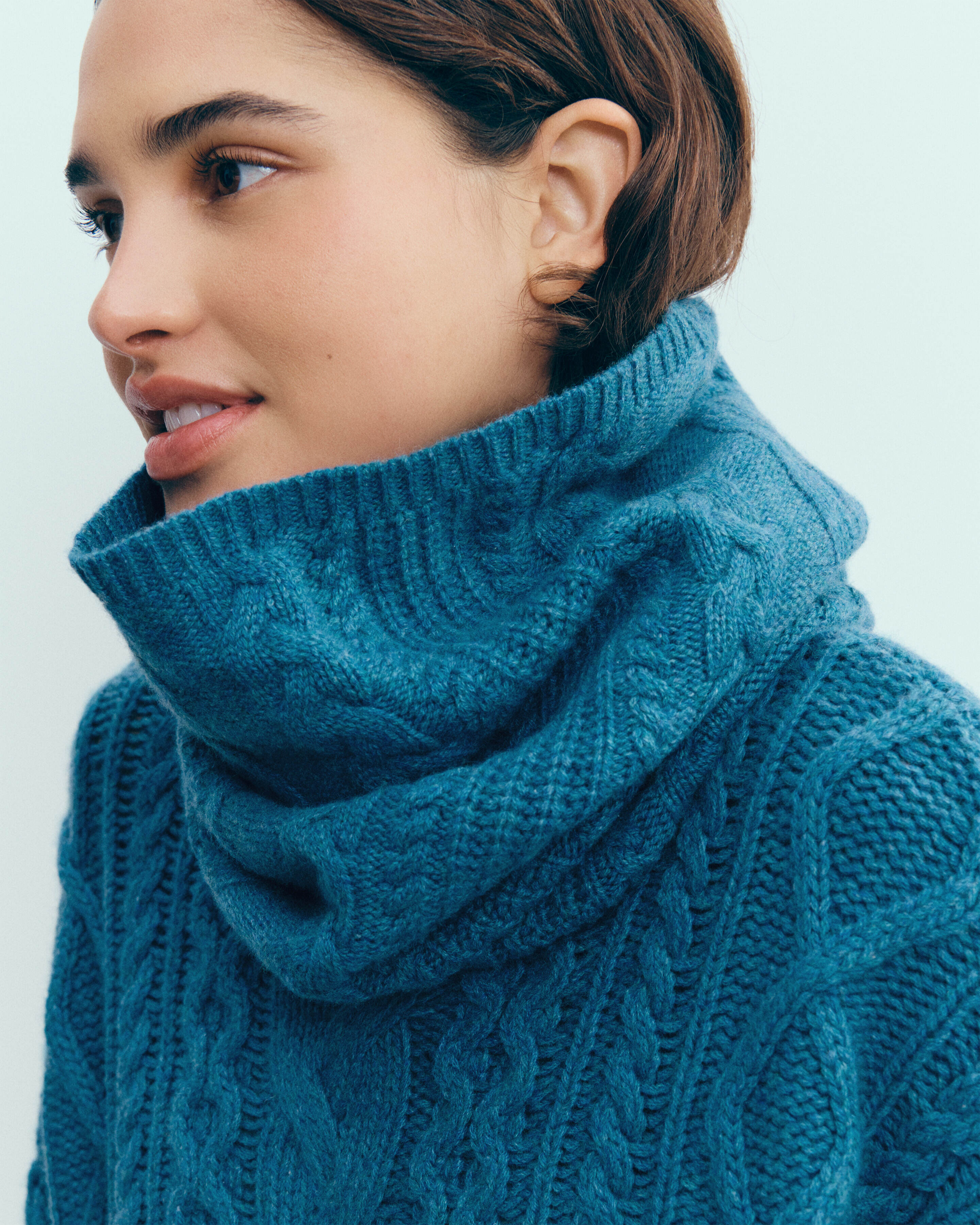 Tour de cou à torsades les 40 ans-BLEU CANOE-100% cachemire