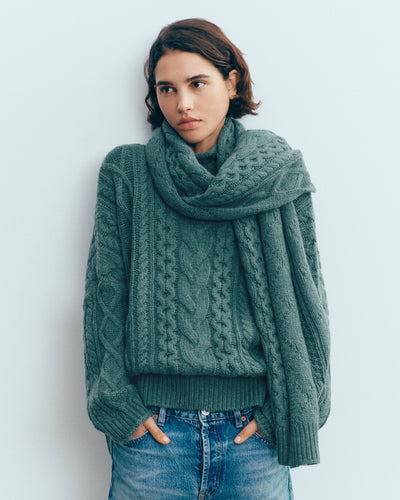 Echarpe à torsades les 40 ans-LAURIER-100% cachemire