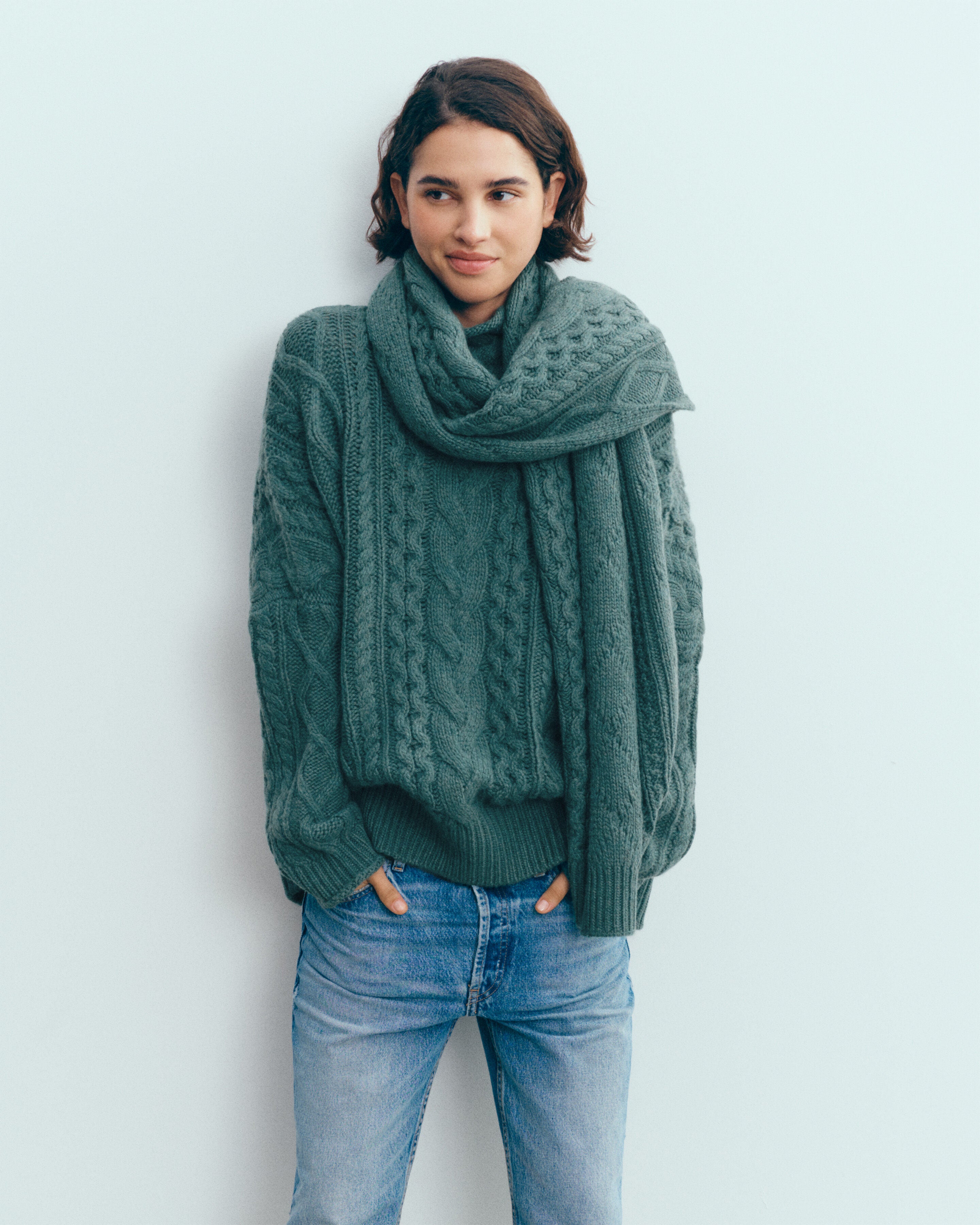 Echarpe à torsades les 40 ans-LAURIER-100% cachemire