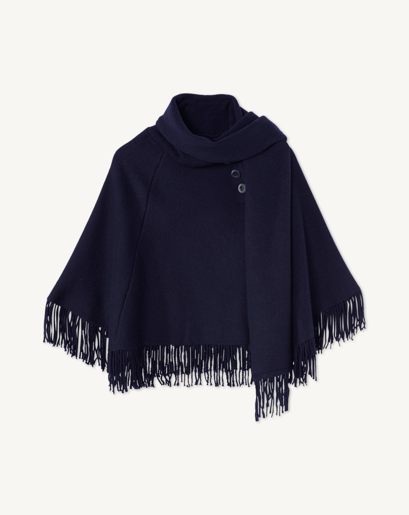 Cape à écharpe-MARINE-50% cachemire 50% laine