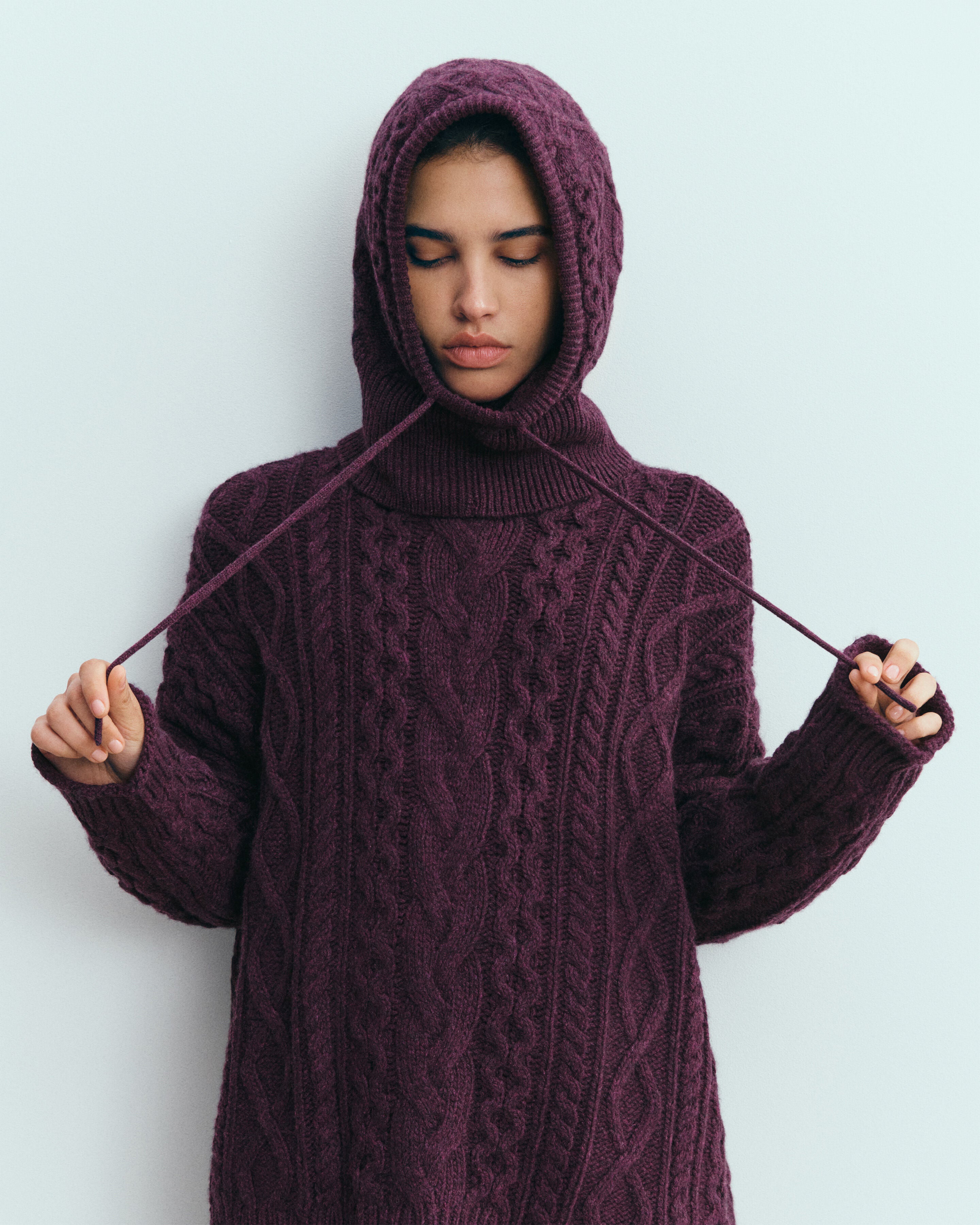 Cagoule à torsades les 40 ans-MURE-100% cachemire