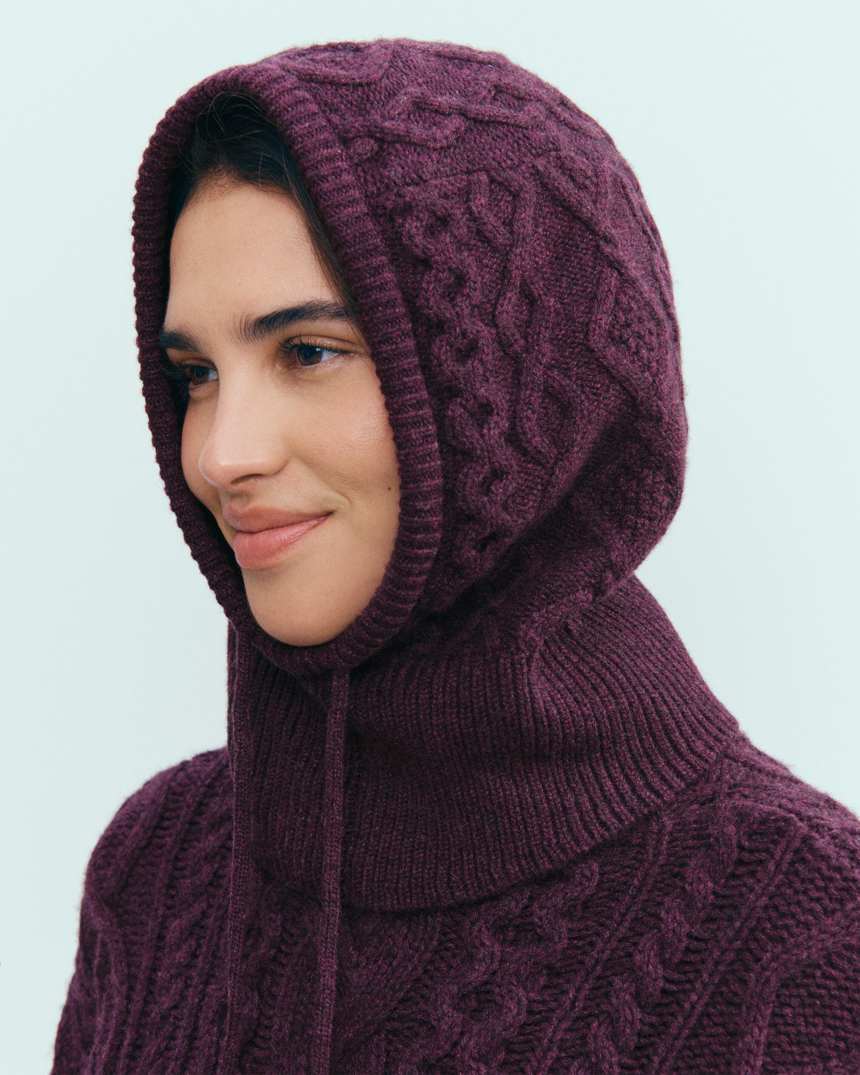 Cagoule à torsades les 40 ans-MURE-100% cachemire