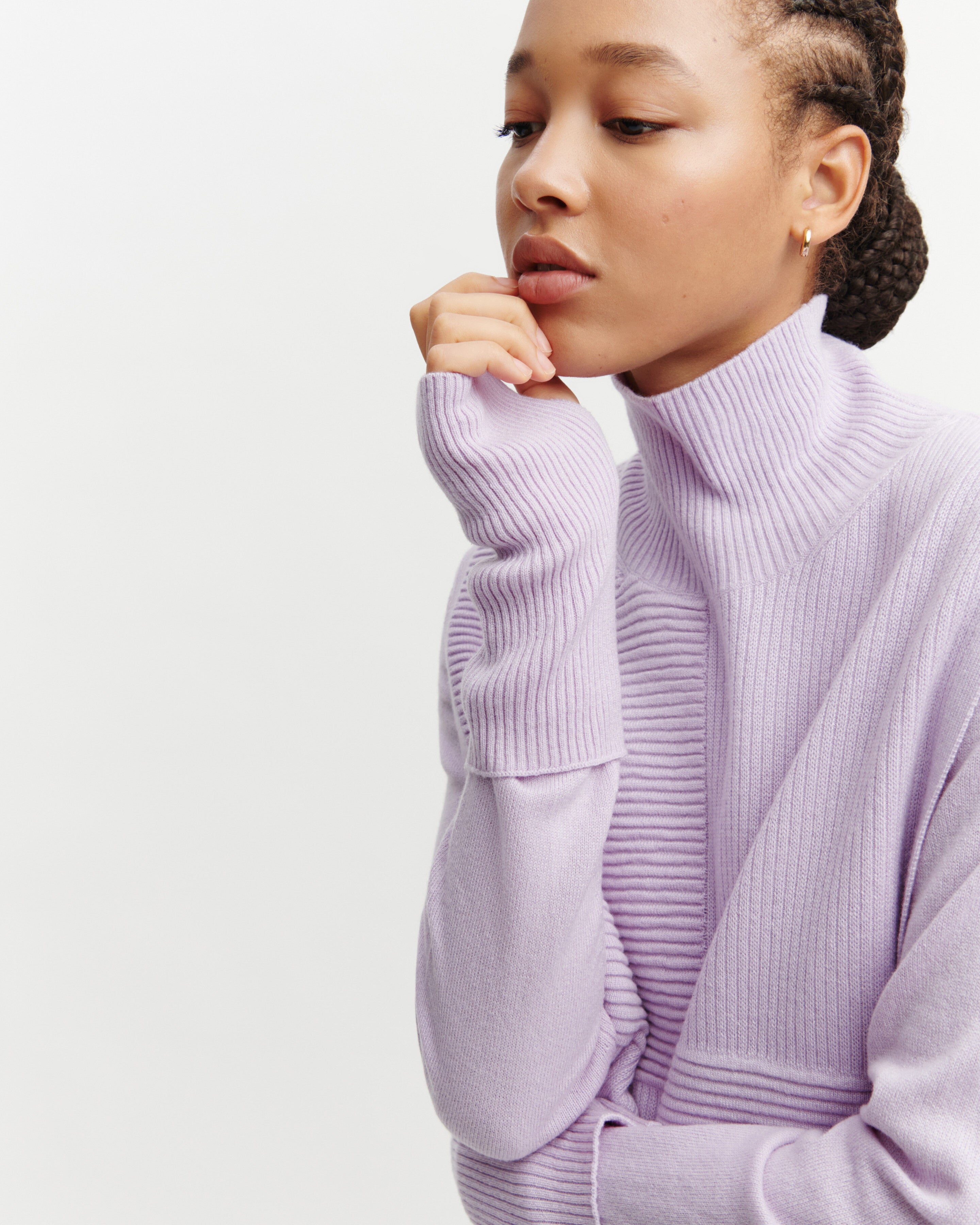 Mitaines courtes à côtes-JACINTHE-100% cachemire