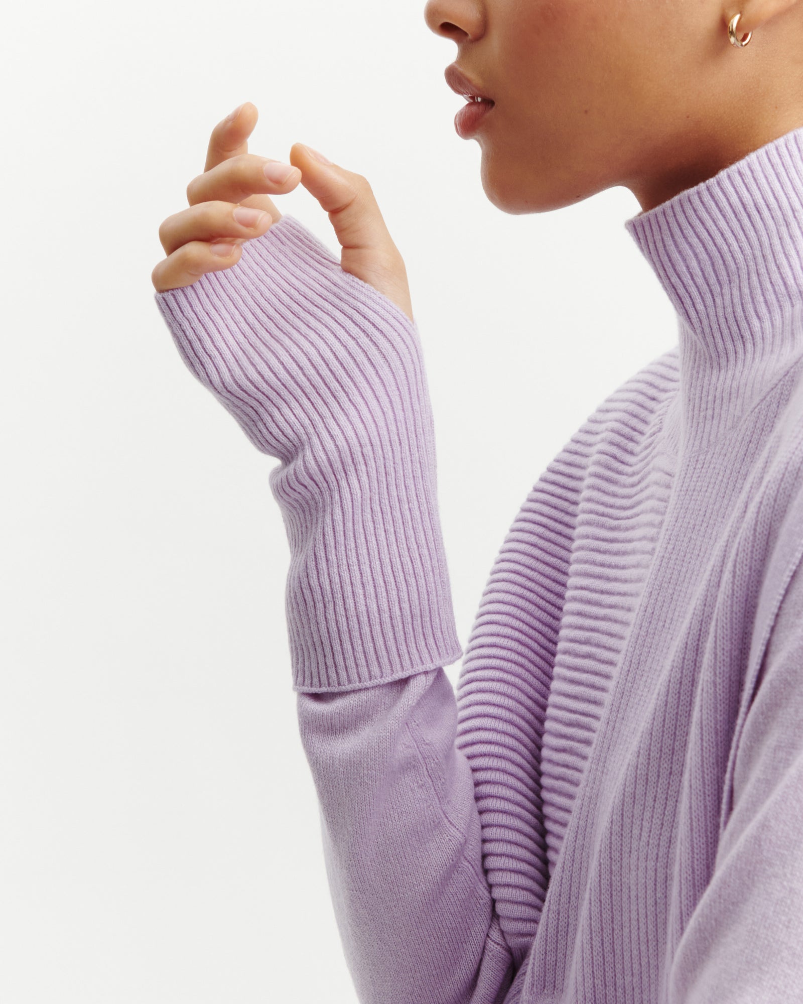 Mitaines courtes à côtes-JACINTHE-100% cachemire